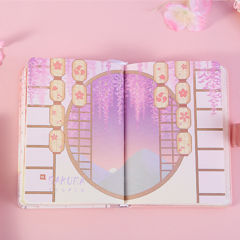 Picture of 50k Yingzhi Overture Leather Magnetic Buckle Book Creative Notebook Color Page Illustration Girl's Hand Book Student Hardcover Book