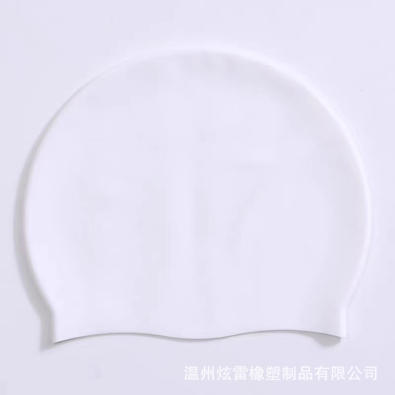 Picture of Ready Stock Wholesale Silicone Swimming Cap Solid Color Silicone Swimming Cap Adult Swimming Cap with Head Shape