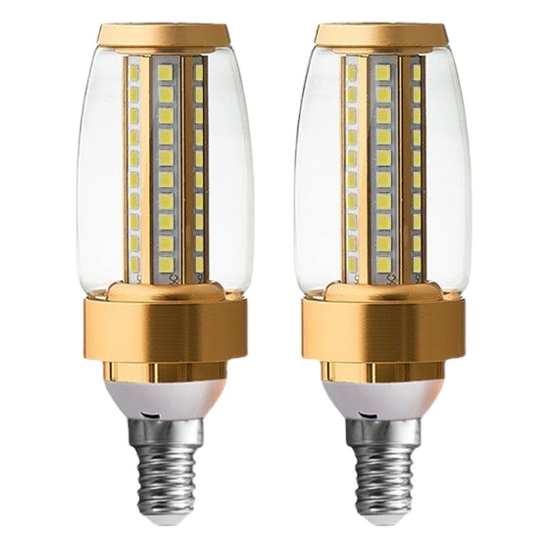 Super Bright Led Light Bulb E27 Large Screw Mouth E14 Small Screw Mouth Spiral Led Corn Light Bulb European Table Lamp Crystal Chandelier