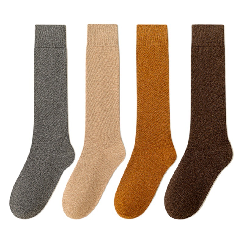 Zhuji calf socks women's spring and autumn over-the-knee socks Japanese pure color pressure slimming jk calf socks solid color stockings wholesale
