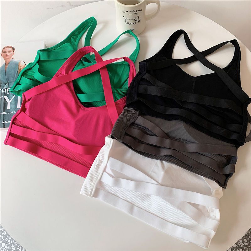 Picture of Hot Girl Sexual Beautiful Back Underwear Female Student Anti-Light Band Chest Pad Base Tube Wrap Chest Sports Camisole