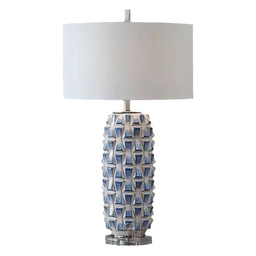 Light Luxury Ceramic Table Lamp Living Room Bedroom Bedside Simple Retro American Style Creative Hotel Homestay Model Room Lamps
