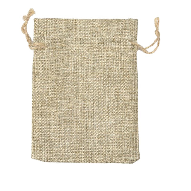 Cross-Border Linen Bag Jewelry Bag Hemp Rope Linen Bag Packaging Bag Drawstring Coffee Bean Linen Bundle Flap Pocket Pants