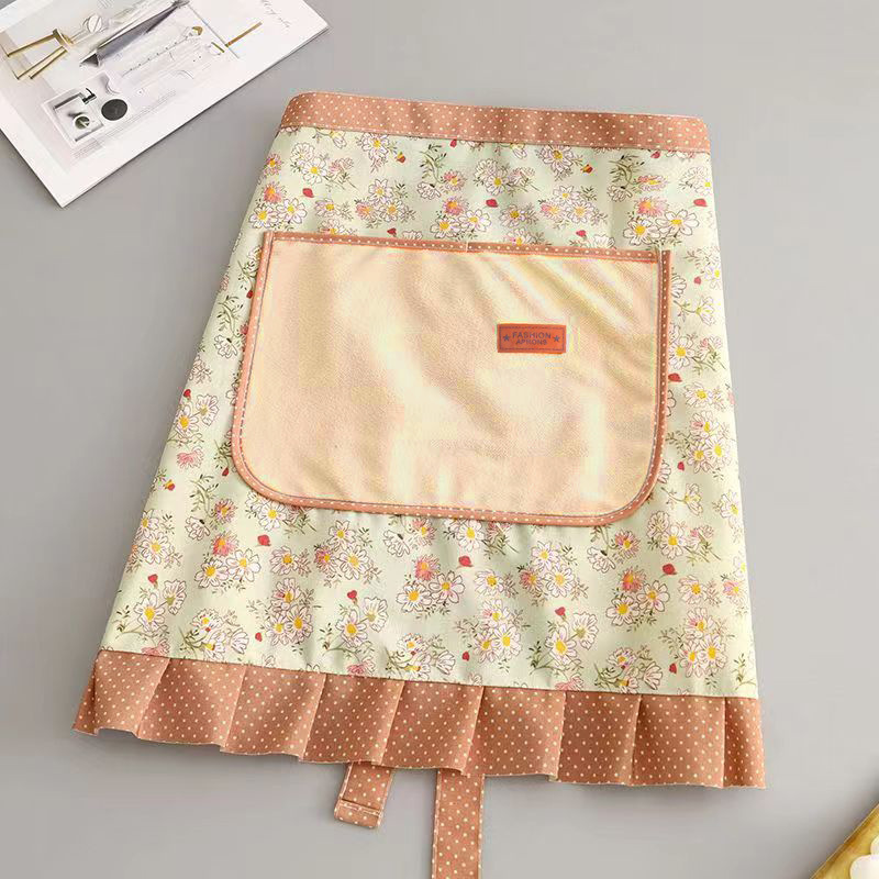 Picture of Canvas Cotton Apron Kitchen Household Wipe Hand Strap Pure Cotton Women's 2023 New Style Western Style Internet Celebrous Princess Cooking