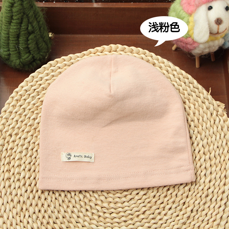 Picture of Single-layer thin spring and autumn children's cotton knitted hat baby hat newborn infant solid color cap