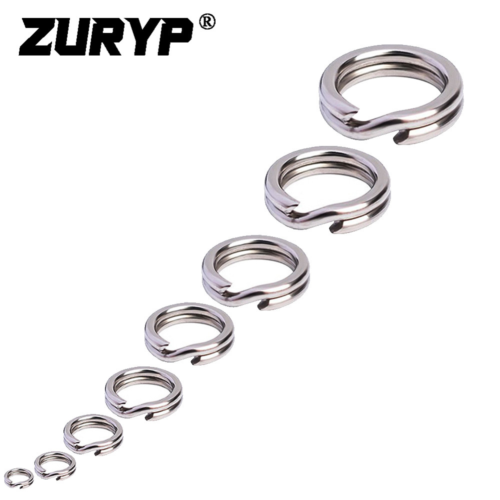 Enhanced Luya double-ring stainless steel flattened double-ring 50-piece Luya-ring connector fishing gear fishing accessories