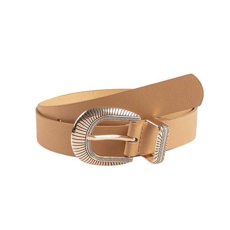 Picture of New women's gold smear two carved European and American cross-border Amazon ins style street photography source manufacturer in stock belt