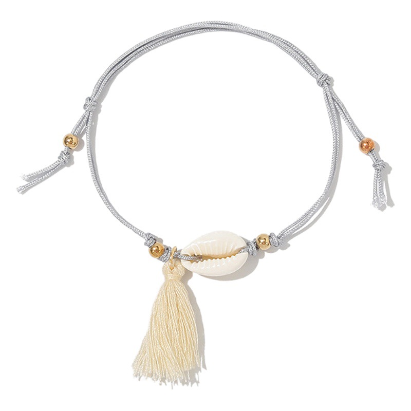 European and American Bohemian Style Simple Personality Tassel Bracelet Creative Bead Shell Handmade Beaded Anklet