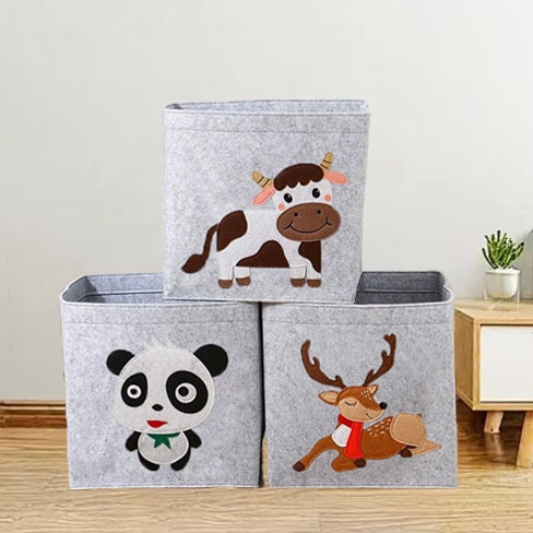 Fabric Storage Box Household Clothes Finishing Bag Storage Box Washable Cute Children's Toy Storage Basket