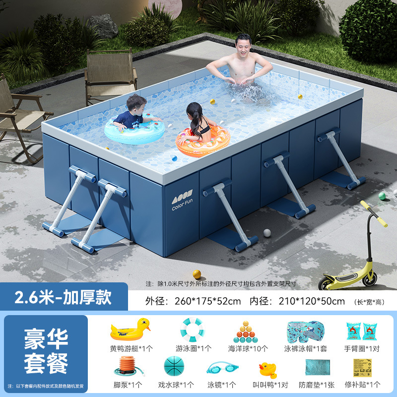 Picture of New Outdoor Inflatable Swimming Pool Folding Swimming Pool Courtyard Children's Paddling Pool Ball Pool Free Installation Swimming Pool
