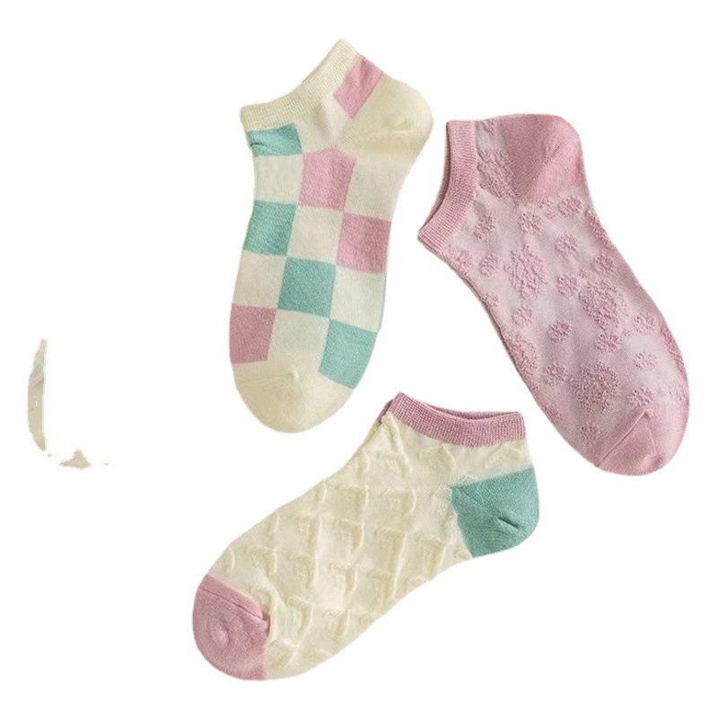 Spring and Summer New Socks Women's Short Socks Ins Trendy All-match Simple Shallow Mouth Cute Short Pink Student Boat Socks