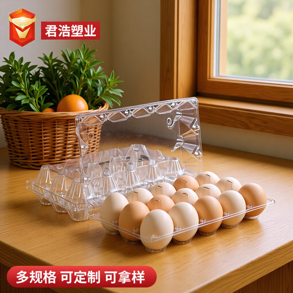 15-Piece Transparent Egg Carton Plastic Packaging Egg Tray Promotional Event Quality Assurance Shatterproof Egg Supermarket Packaging