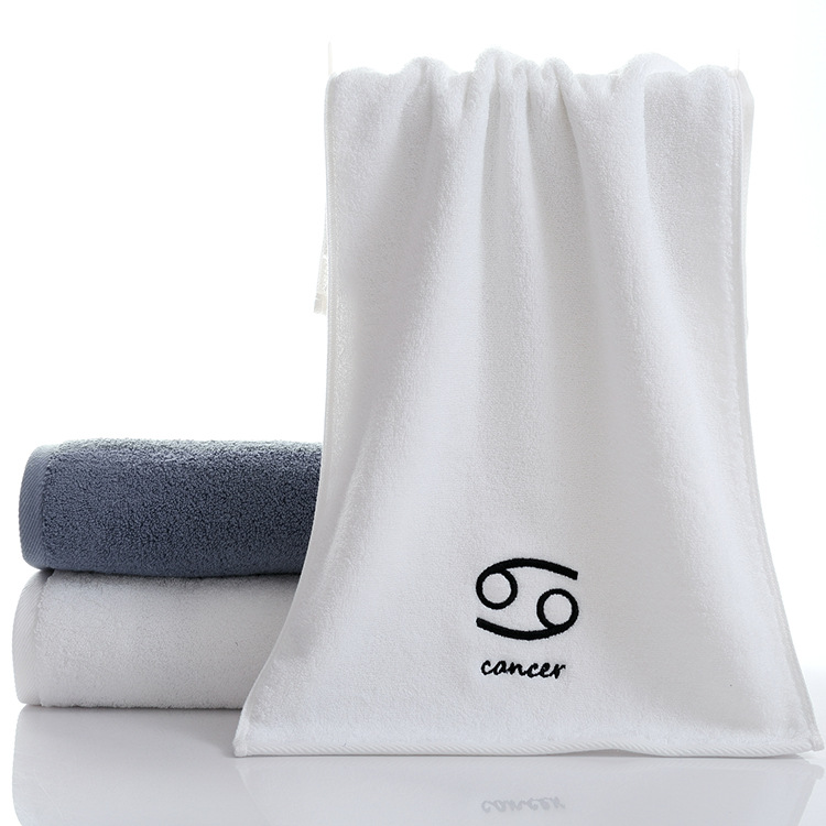 Picture of Pure Cotton Towel Creative Constellation Towel Couple Gift Thickeneded Sports Face Towel Pure Cotton Towel Embroidered Logo Soft