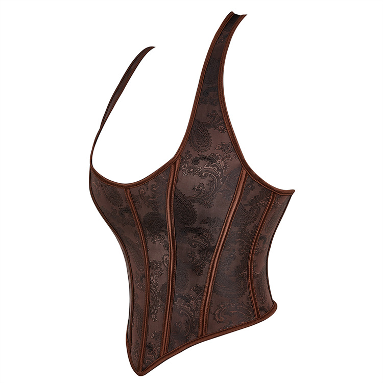 Picture of New Dark Brown Strapless Neck Women's Court Shaping Top Amazon AliExpress Lazada Cross-border Supply