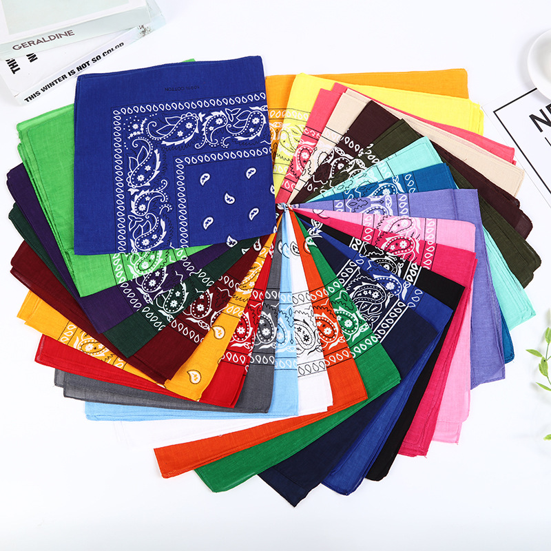 Picture of Factory Wholesale European and American Cashew Flower Square Scarf Outdoor Sports Cycling Hip-Hop Spot Pure Cotton Insect Printed Headscarf