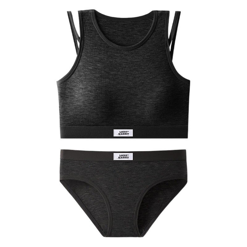 Sports underwear suit women's cotton back running yoga shockproof seamless bra suit wireless comfortable push up