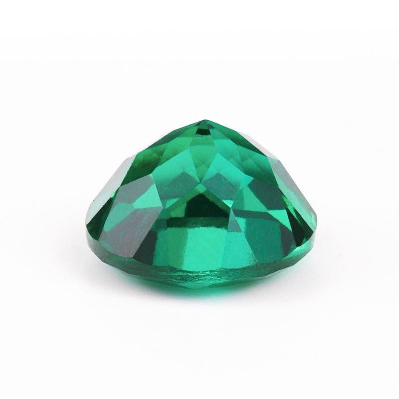 Picture of in stock Wholesale Regenerated Emerald Bare Stone Laboratory Cultivation Emerald Zambia Color Round Bare Stone