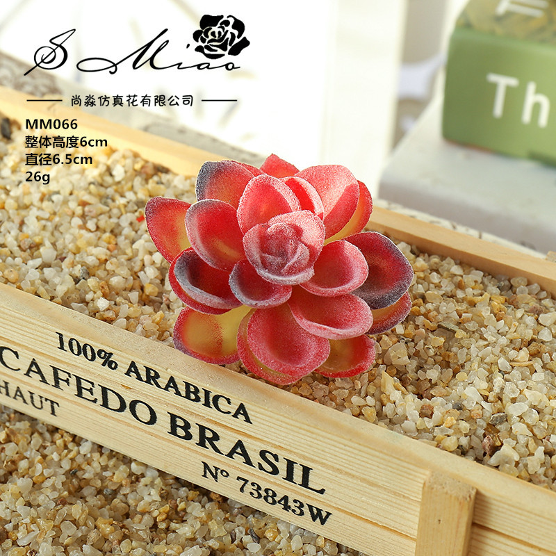 Picture of 006 Flocked Red Series Succulents Creative DIY Supplies Accessories Factory Direct Supply Wholesale Artificial Green