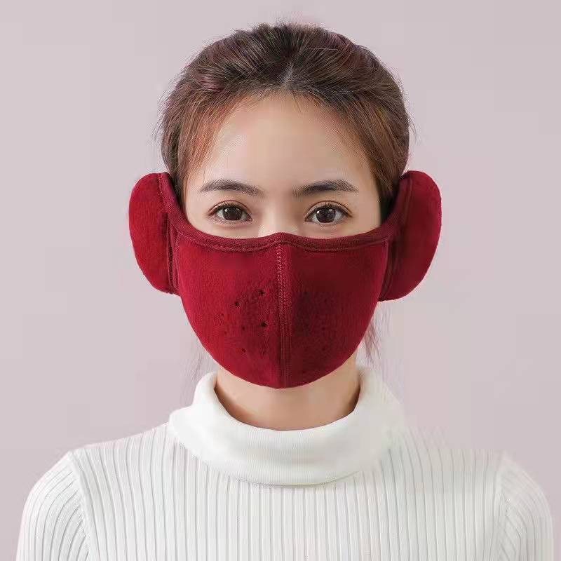 Picture of Anti-freezing Ear Protective Warm Mask Two-in-One Thickened Cold-proof Windproof Breathable Three-dimensional Washable Universal Warm Mask