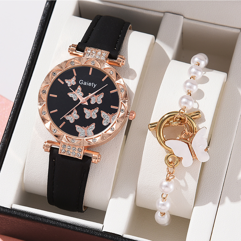 Picture of New TikTok Popular Women's Watch Fashion Personality Simple Watch Butterfly Digital Belt Watch Set