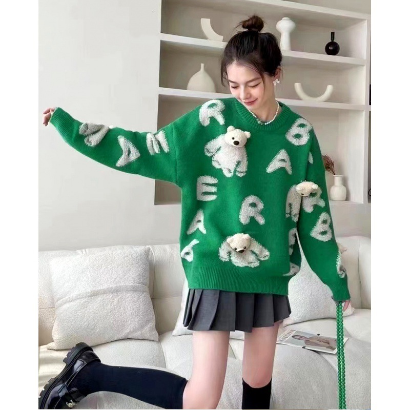 Picture of Korean style new bear sweater cute three-dimensional bear sweater women's pullover loose new western style sweater