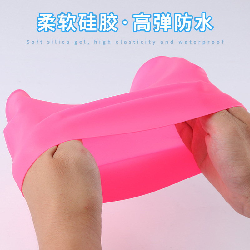 Picture of 2025 Silicone Swimming Cap Wholesale Solid Color Waterproof Diving Cap Plus No Head Swimming Cap Adult Swimming Equipment