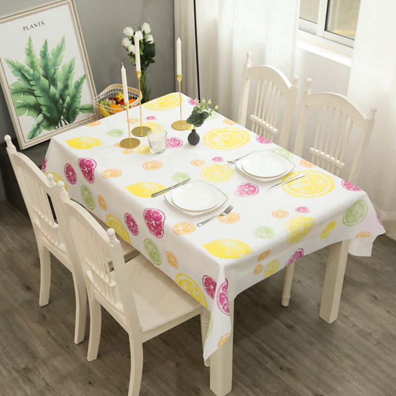 Picture of Home Nordic Tablecloth Modern Simple Style Tablecloth Fruit Anti-scalding Waterproof Oil-proof Disposable PVC Plaid Tablecloth