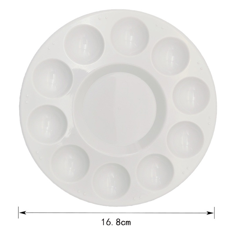 Round palette large pp palette children's plastic painting 10-hole large palette factory wholesale