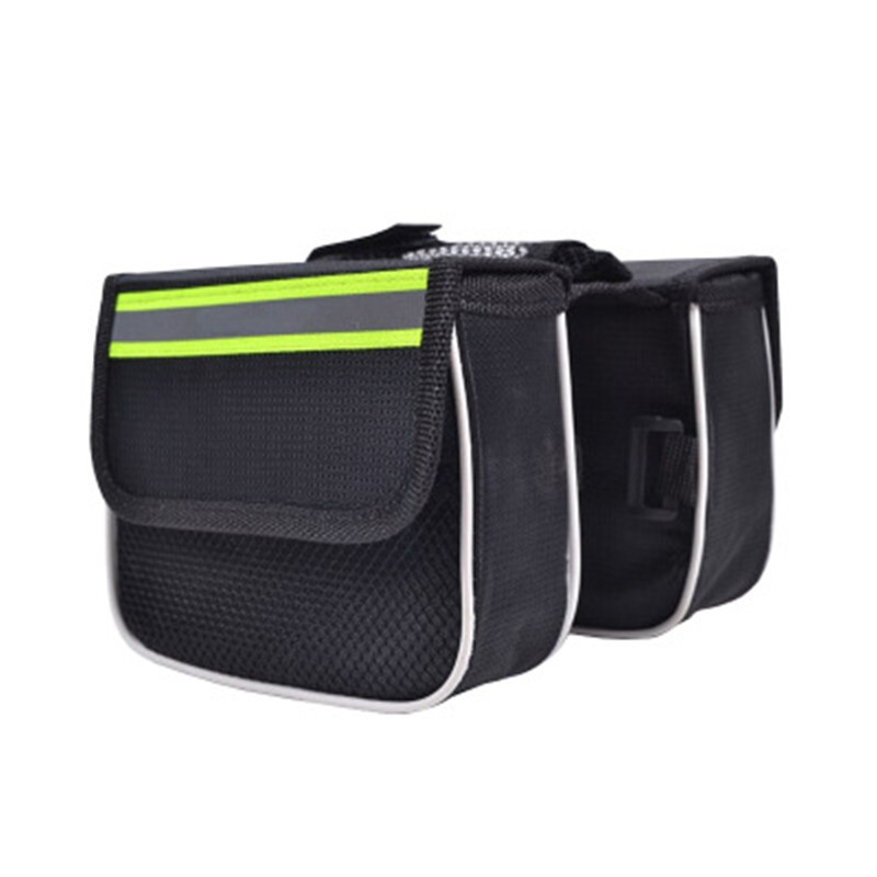 Bicycle Bag Mountain Bike Bag Bicycle Hard Shell Beam Bag Black Green Edge Bicycle Bag Front Beam Bag