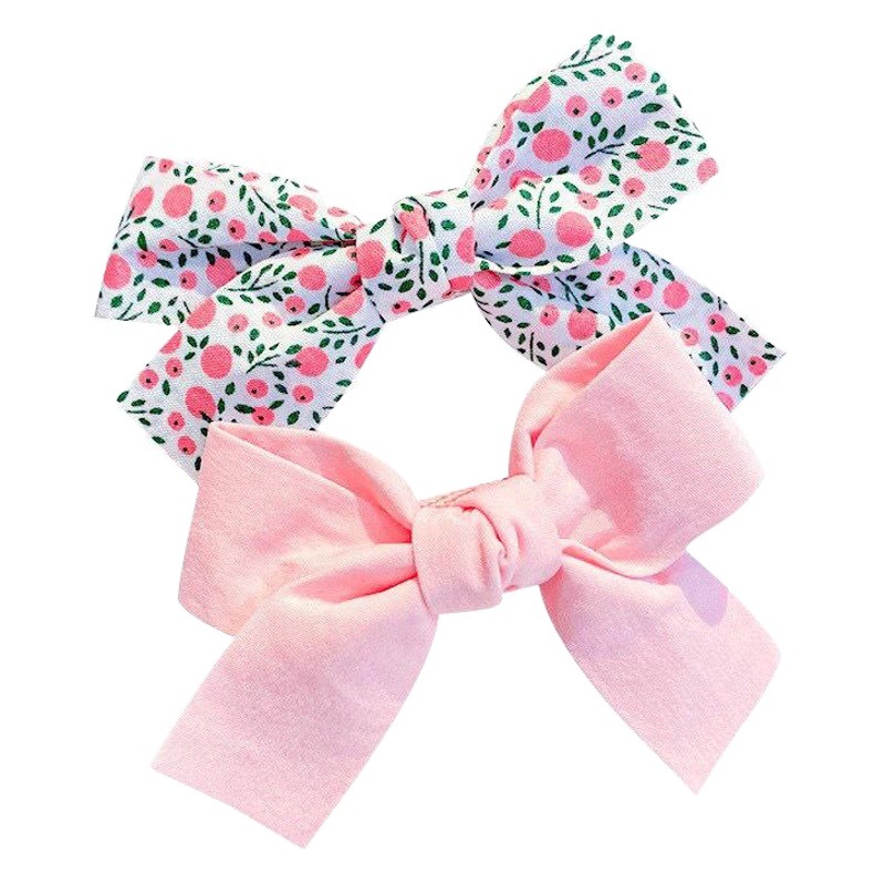 New Floral Fabric Bow Hairpin Children's Sweet Cute Princess Hairpin Fresh Style Korean Girl Hair Accessories