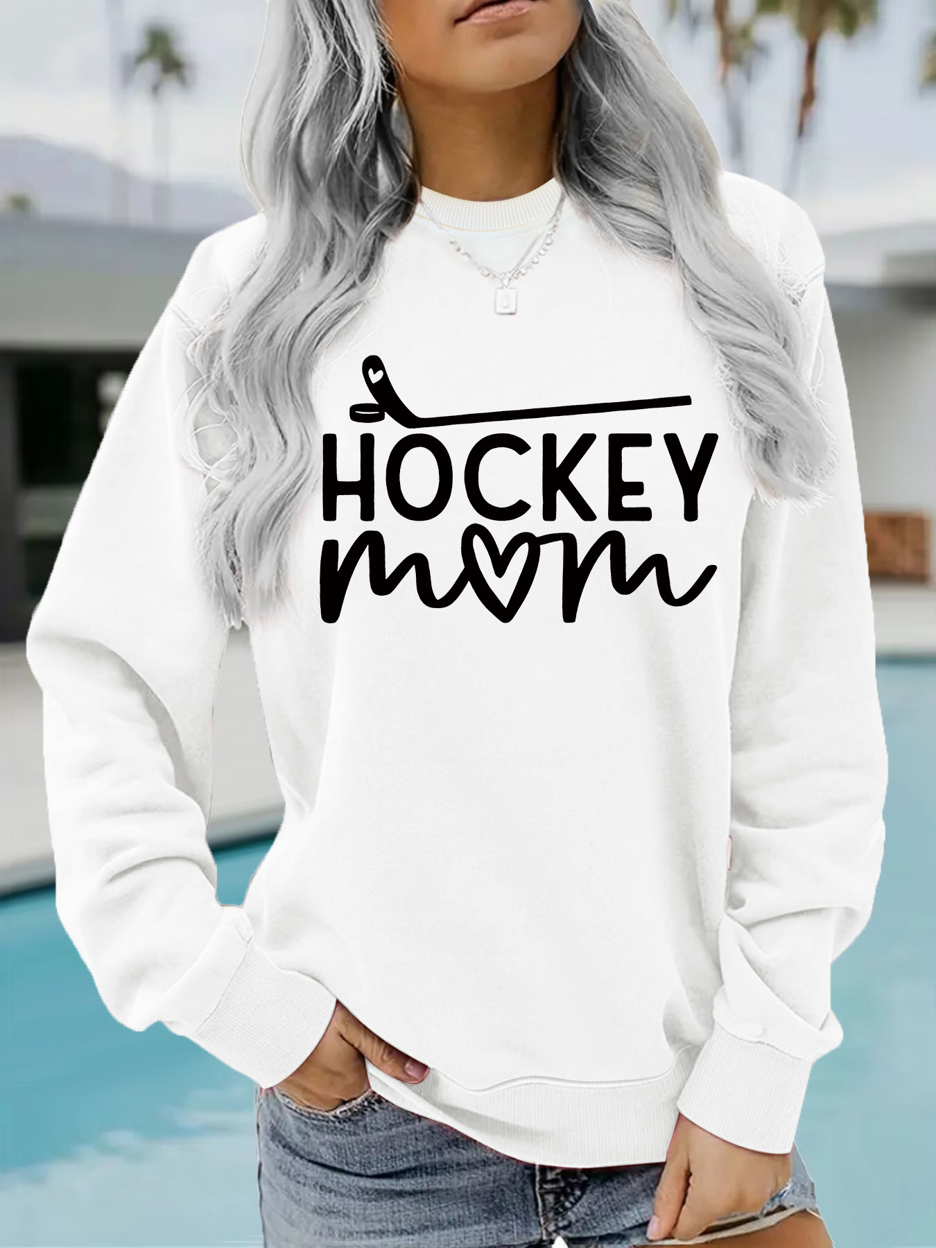 Amazon Cross-Border Women's Spring and Autumn Round Neck Autumn and Winter Foreign Trade European and American Letter Printed Casual Long-Sleeved Sweatshirt