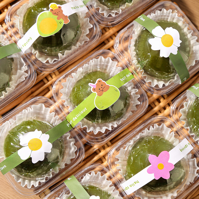 Green Ball packing box single pack 80g Wormwood Qingming fruit snow Mei Niang egg yolk crisp packing box transparent baking box