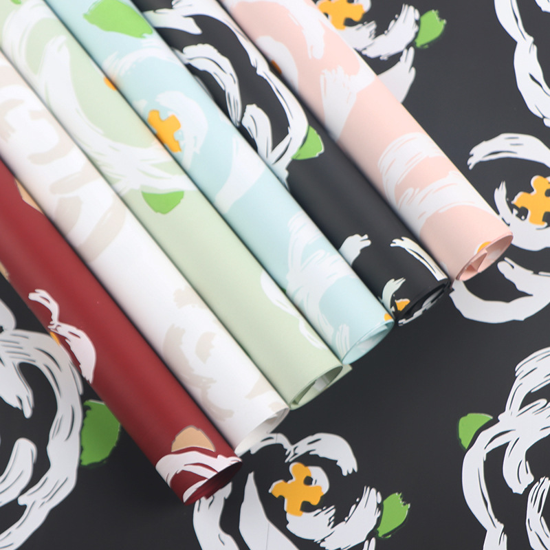 Factory Wholesale Stereo Printed Embossed Paper Courtyard Front Fragrance Concave and Convex Kraft Paper Flower Packaging Material Floral Flower Shop Paper