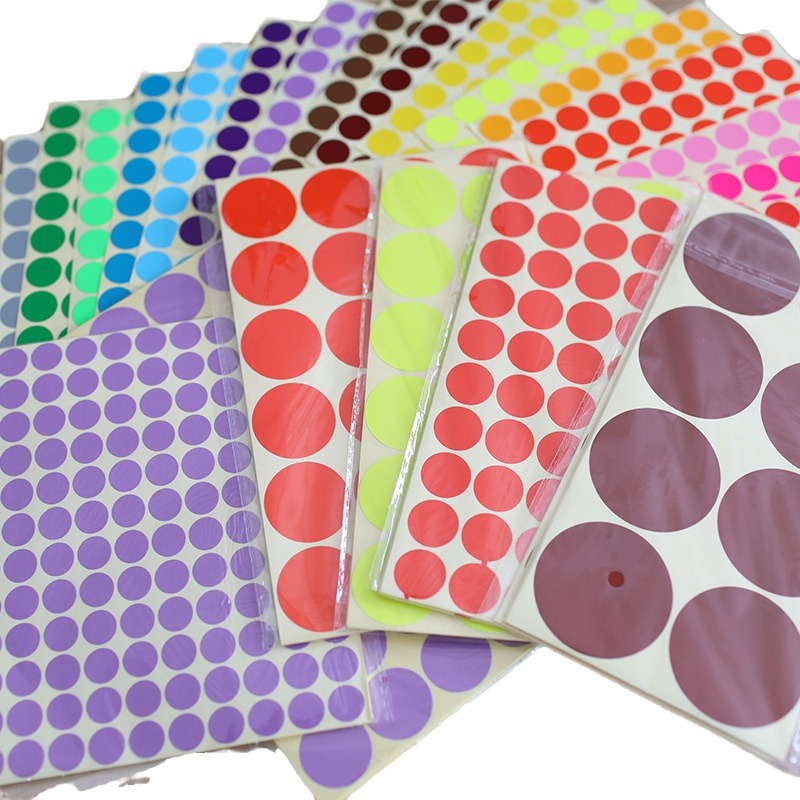 Picture of Mixed Color 10 Color 16 Color 20 Color Color Sticker Label Paper Color Dot Sticker Label Dot Sticker