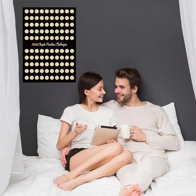 Picture of Cross-border New Valentine's Day Scratch Poster 100 Sex Position Challenge Scratch Poster Couple Gift