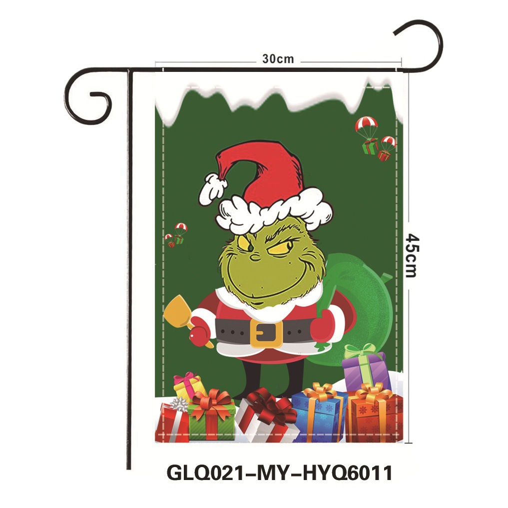 Picture of Amazon New Grinch Christmas Garden Flag Merry Grinchmas Green Hair Monster Flag