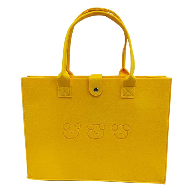 Bear Felt Bag Handbag Large Capacity Tote Bag Mummy Bag Travel Commuter Bag Lunch Box Lunch Bag