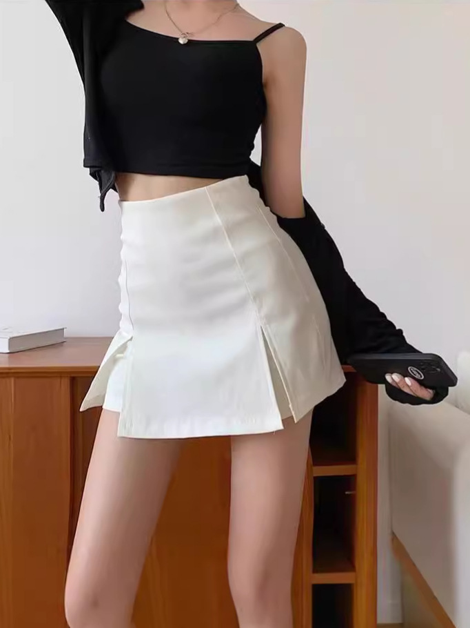 White Tight Light-proof Skirt Women's Summer Slim-fit Spice Girls Short Pants Skirt Slim-fit High Waist All-match Hip Skirt