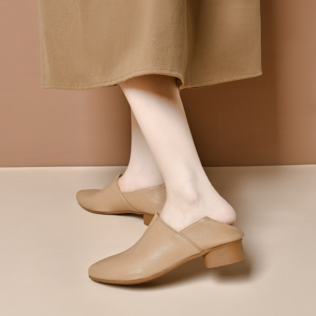 Pointed-toe Loafers Women's Autumn 2024 Simple Elegant Soft-top Slip-on Shoes Low-heeled Comfortable Sheepskin Flat Shoes
