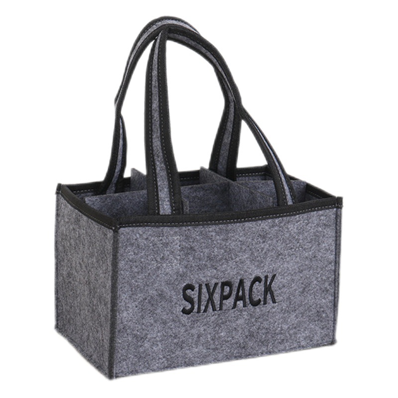 Picture of Red Wine Gift Packaging Bag Single Wine Insulation Felt Thickened Handbag Non-woven Felt Gift Bag