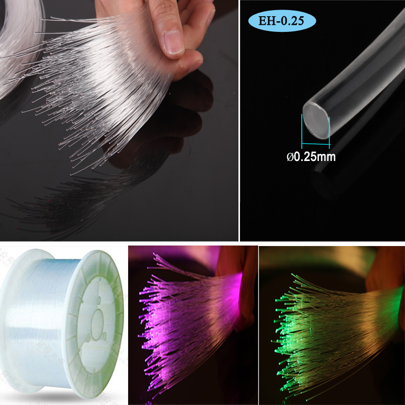 Picture of PMMA plastic optical fiber soft hard end light emitting tail light guide strip light guide concrete light guide rod factory