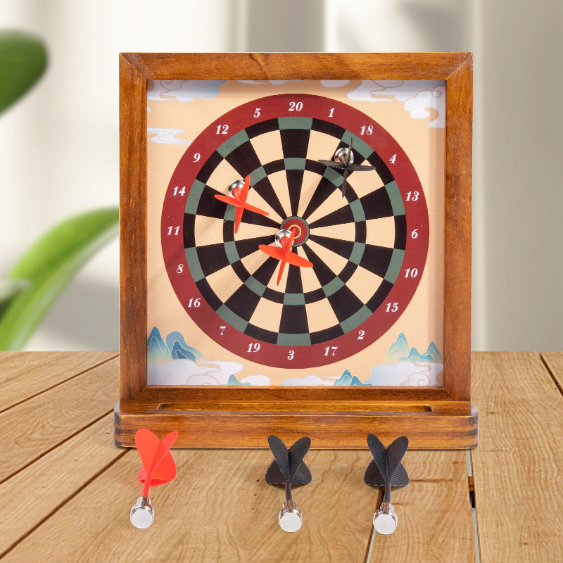 Picture of Cross-border double-sided magnetic dart board suit entertainment leisure desktop games wooden toys parent-child interactive wholesale