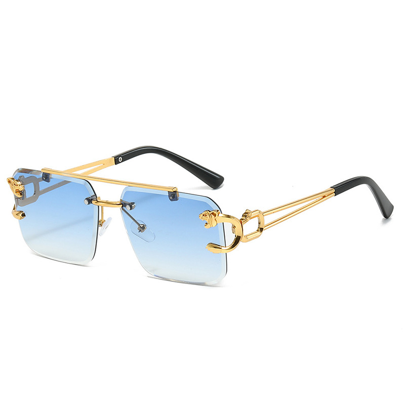 Picture of 2023 new trendy frameless leopard head sunglasses UV protection handsome high-end fashion driving sunglasses