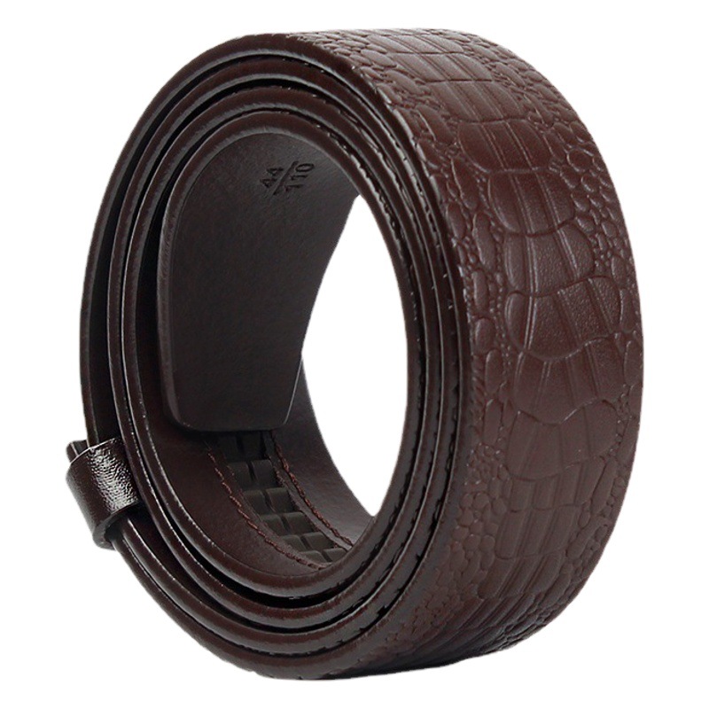 Headless belt men's leather not leader automatic buckle crocodile pattern belt first layer cowhide belt spot belt wholesale