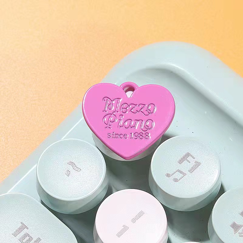 Picture of Cute personality sweet cool little ghost ghost love ornaments pink black keychain headset pendant jewelry accessories