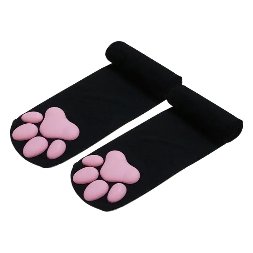 Three-dimensional cat's claw socks meat pad silicone non-slip knee thigh socks lolita sexy socks female manufacturers 3D