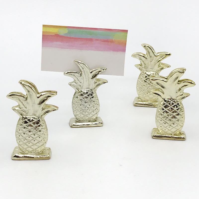 Picture of One-piece delivery golden pineapple seat clip European wedding decorations table holder golden pineapple card holder