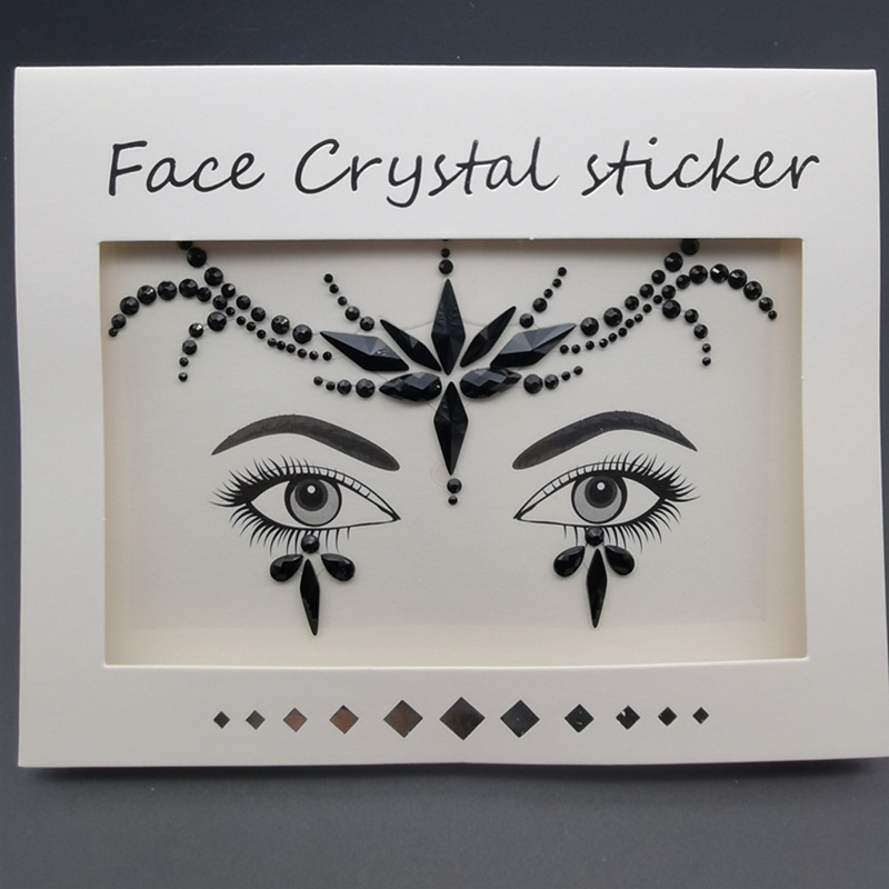 Picture of Internet Celebrity DIY Face Stickers, Eyebrow Stickers, Acrylic Accessories, Colorfulful Forehead Decoration, Masquerade Face Rhinestone Stickers