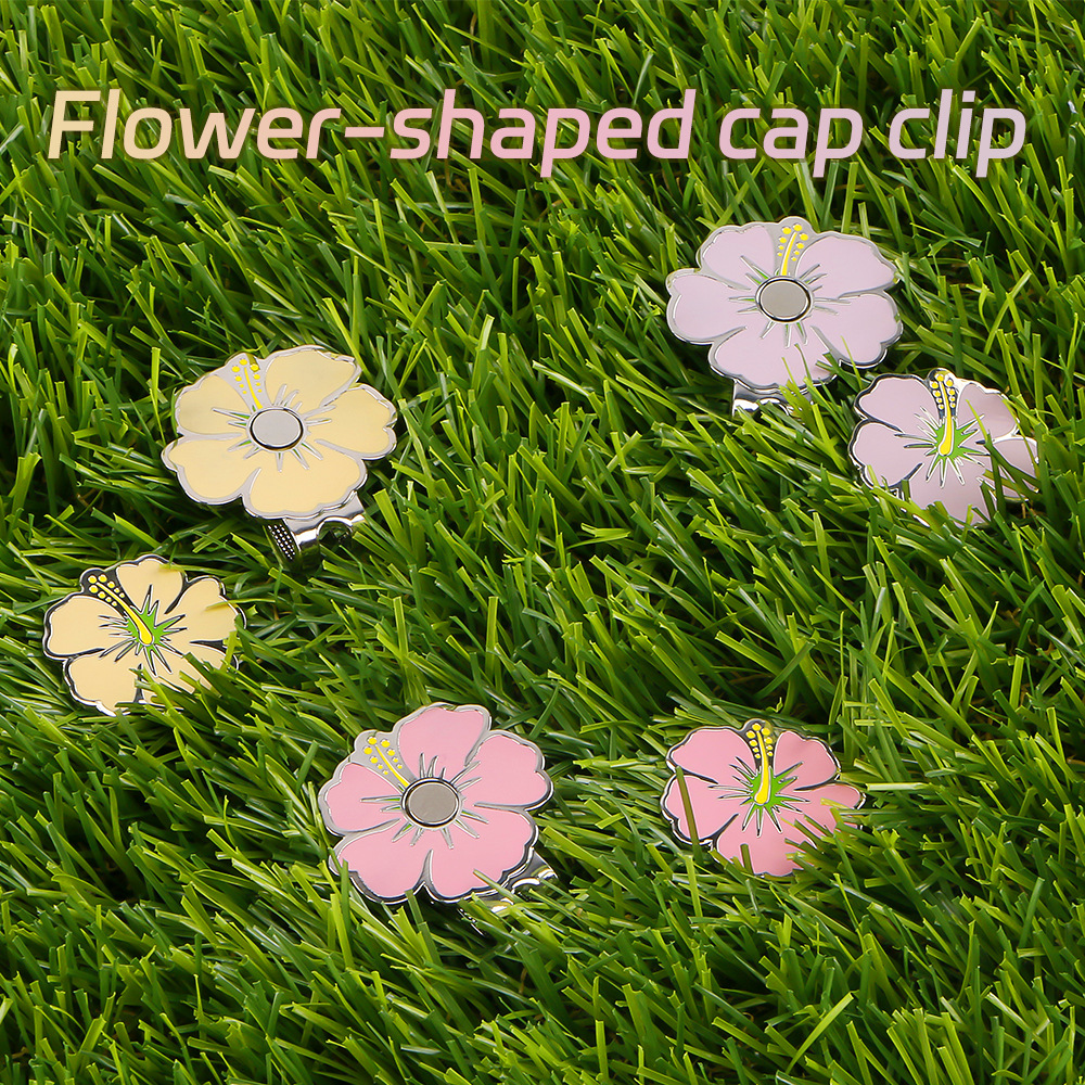 Picture of golf Mark hat clip magnetic metal golf Mark flower shape design double-layer ball Mark cross-border hot sale
