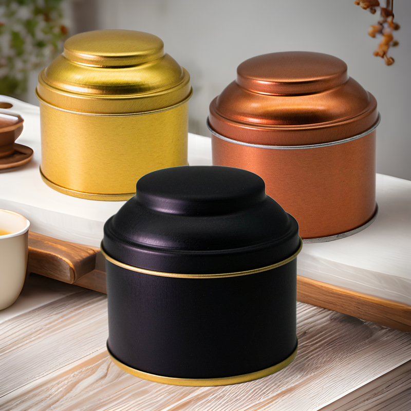 Round Small Tea Can Customized Sealed Metal Tinplate Can Packaging Portable Storage Black Tea Matcha Can Factory